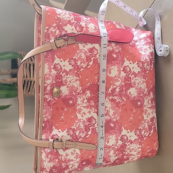 COACH pink/red floral tote bag - Picture 10 of 10